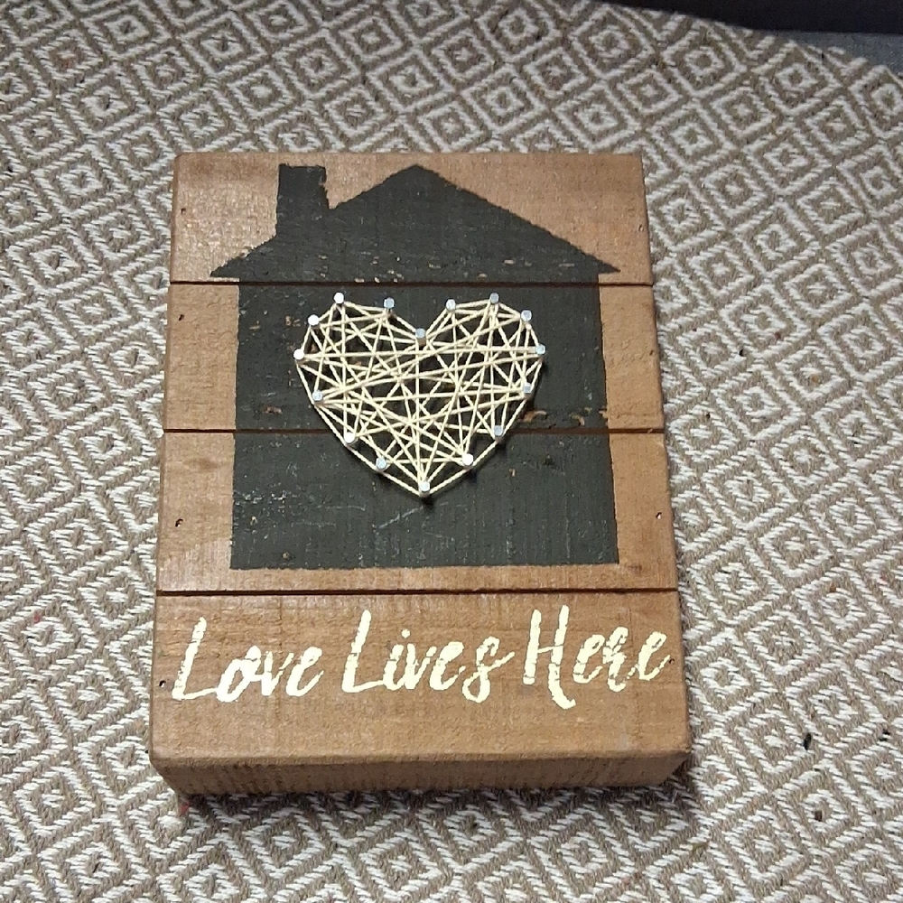 Wooden Wall Art with Heart Design